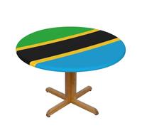 WZYWHJ Tovaglia rotonda con immagine della bandiera della Tanzania, impermeabile, resistente alle pieghe, per tavolo da pranzo