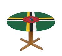 WZYWHJ Tovaglia rotonda con motivo bandiera del Commonwealth della Dominica, impermeabile, resistente alle pieghe, per tavolo da pranzo