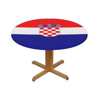 WZYWHJ Tovaglia rotonda con stampa di bandiera della Repubblica di Croazia, impermeabile, resistente alle pieghe, per tavolo da pranzo