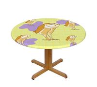 WZYWHJ Tovaglia rotonda stampata con gufo in piedi impermeabile resistente alle pieghe per tavolo da pranzo tovaglia decorativa