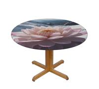 WZYWHJ Tovaglia rotonda stampata con loto di neve sulla montagna della neve, impermeabile, resistente alle pieghe, per tavolo da pranzo