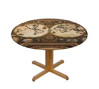WZYWHJ Tovaglia rotonda vintage con stampa di mappa del mondo antico, impermeabile, resistente alle pieghe, per tavolo da pranzo