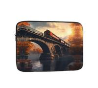 WZYWHJ Trains on The Bridge - Custodia portatile antiurto per laptop da 12 pollici, per uomini e donne, viaggi d'affari, scuola, ufficio, uso quotidiano