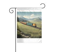 Wzywhj Treno che corre sul prato immagine estate giardino bandiera double face decorazione cortile 30,5 x 45,7 cm