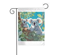 Wzywhj Two Happy Koala Immagine Summer Garden Flag Double Face Decorazione Cortile 30,5 x 45,7 cm