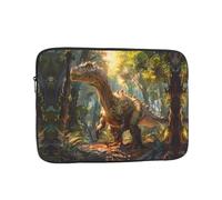 WZYWHJ Tyrannosaurus Rex in the Forest stampato antiurto portatile custodia per laptop 10 pollici per uomini e donne viaggi d'affari, scuola, ufficio uso quotidiano