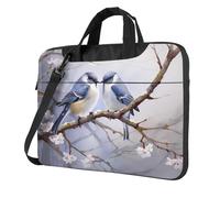 WZYWHJ Uccello di fronte all'altro Stampe Ultra-sottile borsa portatile monospalla accessori per computer portatile morbido antiurto per laptop, Nero , 15.6 inch