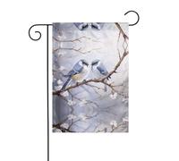 WZYWHJ Uccello rivolto verso l'altro Stampe Decorazione Bandiera da giardino 30,5 x 45,7 cm per un ambiente esterno alla moda