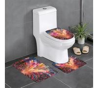 WZYWHJ Un bel cielo notturno con stampa scintillante set di 3 tappetini da bagno, antiscivolo, resistenti, facili da pulire, adatti per bagno e WC