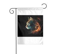 Wzywhj Un gatto astratto immagine estate giardino bandiera double face decorazione cortile 30,5 x 45,7 cm