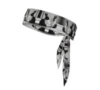 WZYWHJ Un paio di fasce bianche e nere con stampa di conigli, cravatta sportiva, fascia per capelli per uomini e donne, fascia per capelli per corsa, allenamento e calcio