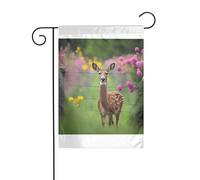 Wzywhj Una bella bandiera estiva da giardino con immagine di cervo, decorazione su entrambi i lati, 30,5 x 45,7 cm