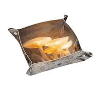 WZYWHJ Vassoio portaoggetti in pelle, resistente ai graffi e impermeabile, per chiavi, orologi, gioielli e altro, immagine di funghi micelio