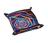 WZYWHJ Vassoio portaoggetti in pelle, resistente ai graffi e impermeabile, per chiavi, orologi, gioielli e altro ancora, immagine con linee al neon