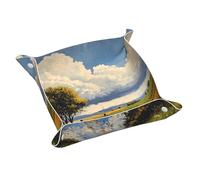 WZYWHJ Vassoio portaoggetti in pelle, resistente ai graffi, impermeabile, per chiavi, orologi, gioielli e altro ancora, M Un vivace motivo di campagna