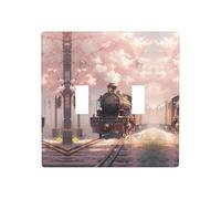 WZYWHJ Vecchio treno a vapore stampato Pannello termoplastico per copertura interruttore Pannello frontale decorativo da parete che non è facilmente danneggiato