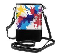 WZYWHJ vernice astratta splat Pattern Borsa per telefono in pelle da donna pacchetto a tracolla con tracolla regolabile