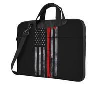 WZYWHJ Vigile del fuoco Axe Red Line Flag Printing Ultra-sottile portatile monospalla borsa per laptop accessori per computer morbido antiurto per laptop, Nero , 15.6 inch