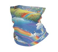 WZYWHJ Village Under the Rainbow - Foulard multifunzione con stampa, fascia per il viso, braccialetto