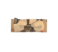 WZYWHJ Vintage Parigi Torre Eiffel Farfalla Stampa Baby Bow Fasce ed elastici morbidi accessori per capelli per neonati e ragazze