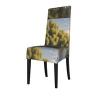 WZYWHJ Willow Trees by The Lake - Coprisedia con stampa staccabile, installazione rapida e facile manutenzione, adatto per schienali quadrati