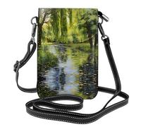 WZYWHJ Willow trees by the pond - Borsa a tracolla in pelle stampata per telefono, regalo versatile per donne, passeggiate, campeggio, shopping e viaggi