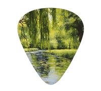 Wzywhj Willow Trees By The Pond - Plettri per chitarra, 12 pezzi, facili da impugnare, tengono in mano, ukulele, chitarra elettrica o acustica