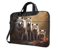 WZYWHJ wolves family Prints, borsa per computer portatile, con interno morbido, tasche multiple, ideale per uomini, viaggi e affari, colore nero