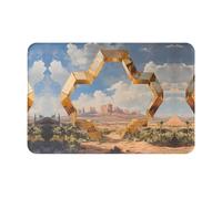 WZYWHJ Zerbino antiscivolo, 40,6 x 61 cm, facile da pulire, adatto per porta d'ingresso, soggiorno, bagno, deserto, motivo architettura