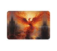 WZYWHJ Zerbino antiscivolo, 40,6 x 61 cm, facile da pulire, adatto per porta d'ingresso, soggiorno, bagno, stampa The Phoenix Reborn in Fire
