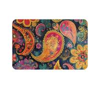 WZYWHJ Zerbino antiscivolo, 40,6 x 61 cm, facile da pulire, adatto per porta d'ingresso, soggiorno, bagno, motivo floreale retrò colorato
