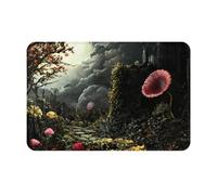 WZYWHJ Zerbino antiscivolo, 40,6 x 61 cm, facile da pulire, adatto per porta d'ingresso, soggiorno, bagno, immagine The Venus Flytrap Waits