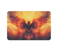 WZYWHJ Zerbino antiscivolo, 40,6 x 61 cm, facile da pulire, adatto per porta d'ingresso, soggiorno, bagno, immagine di uccelli con fiamme maestose