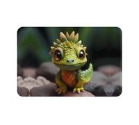 WZYWHJ Zerbino antiscivolo, 40,6 x 61 cm, facile da pulire, adatto per porta d'ingresso, soggiorno, bagno, immagine di piccoli dinosauri