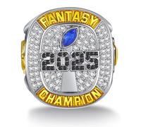 WZZXJQNRHF Anelli da Campione Di Fantasy Football con Scatola Espositiva in Legno, Anello da Campionato Sportivo 2025, Regalo Souvenir per Tifosi, Famiglie, Amici, Ex Studenti/11#