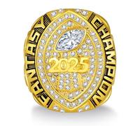 WZZXJQNRHF Anello Campione Di Fantasy Football 2025 con Scatola Espositiva in Legno, Regalo per Familiari, Amici, Ex Studenti e Tifosi/11#