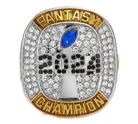 WZZXJQNRHF Anello Del Campionato Di Fantasy Football 2024 Anelli Dei Campioni Sportivi con Scatola Espositiva in Legno, Regalo per Tifosi, Familiari, Amici, Ex Studenti/9#