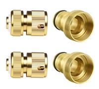Wzzy Gurden 4 connettori universali per Rubinetto, per Miscelatore, Adattatore per Tubo, Raccordo rapido per Tubo da Giardino (Filettatura Esterna, Oro)