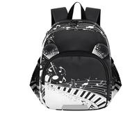 Wzzzsun Musica Bianca Nera Nota Per Pianoforte Zaino per Bambini Zainetto Scuola Elementari Tracolla Regolabile Zaini per Ragazze Ragazzi Viaggi