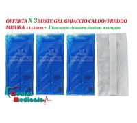 X 3 Ghiaccio Dispo Gel caldo/freddo busta riutilizzabile 11x26 cm + 1 tasca