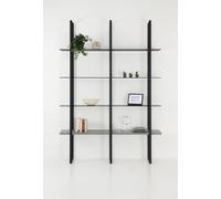 X.ABITAre Libreria a parete Look art. DL2022 con struttura in alluminio da 140 cm - Composizione 5