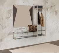 X.ABITAre Libreria a parete Look art. DL2022 con struttura in alluminio da 160 cm - Composizione 9