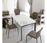 X.ABITAre Tavolo allungabile Gervaso art. S71 con struttura in alluminio e piano a scelta da 124(184)x80 cm