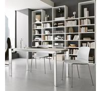 X.ABITAre Tavolo allungabile Gervasone art. S72 con struttura in alluminio e piano a scelta da 114(194)x70 cm