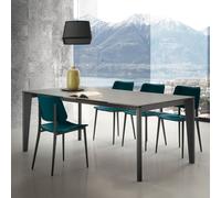 X.ABITAre Tavolo allungabile Merlino art. S07 con struttura in metallo e piano a scelta da 190(290)x100 cm