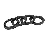 X AUTOHAUX - 4 anelli di centraggio per hub auto in plastica, da 72,6 mm a 57,1 mm, colore nero