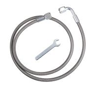 X AUTOHAUX 4AN Turbo Oil Feed Line 36 "Turbo Feed Line Lunghezza della linea in acciaio inossidabile intrecciato AN4 90 gradi Tubo diritto End Remote Turbocompressore Linea di ritorno scarico olio