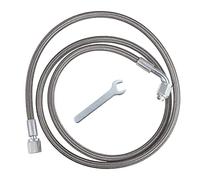 X AUTOHAUX 4AN Turbo Oil Feed Line 48 "Turbo Feed Line Lunghezza della linea in acciaio inossidabile intrecciato AN4 90 gradi Tubo diritto End Remote Turbocharger Oil Drain Return Line