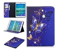 X-Best Caso sveglio abbastanza per Samsung Galaxy Tab S2 8. 0, Cuoio Premium copertura del basamento della cassa del foglio per il 2015 Galaxy Tab S2 farfalla viola