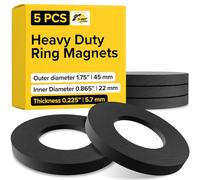 X-bet MAGNET 5pcs Ceramic Ring Magnets, Y30 Grade, OD1.75*ID0.865*T0.225 OD44.45*ID21.97*T5.71mm